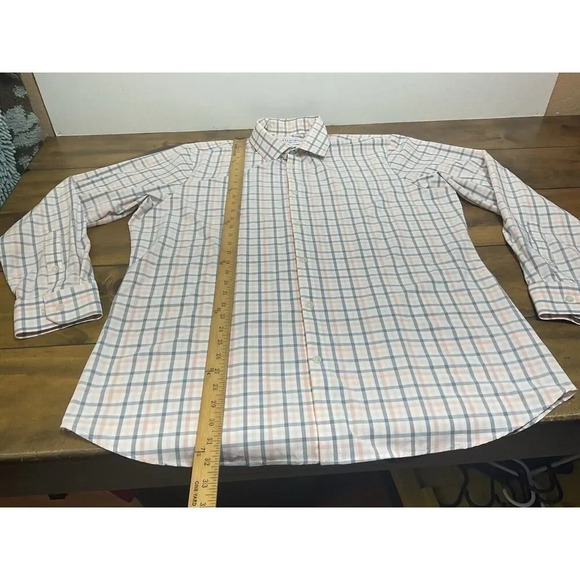 Mizzen + Main Mens Leeward Shirt XXL Trim Fit Check Stretch Long Sleeve - Picture 7 of 11